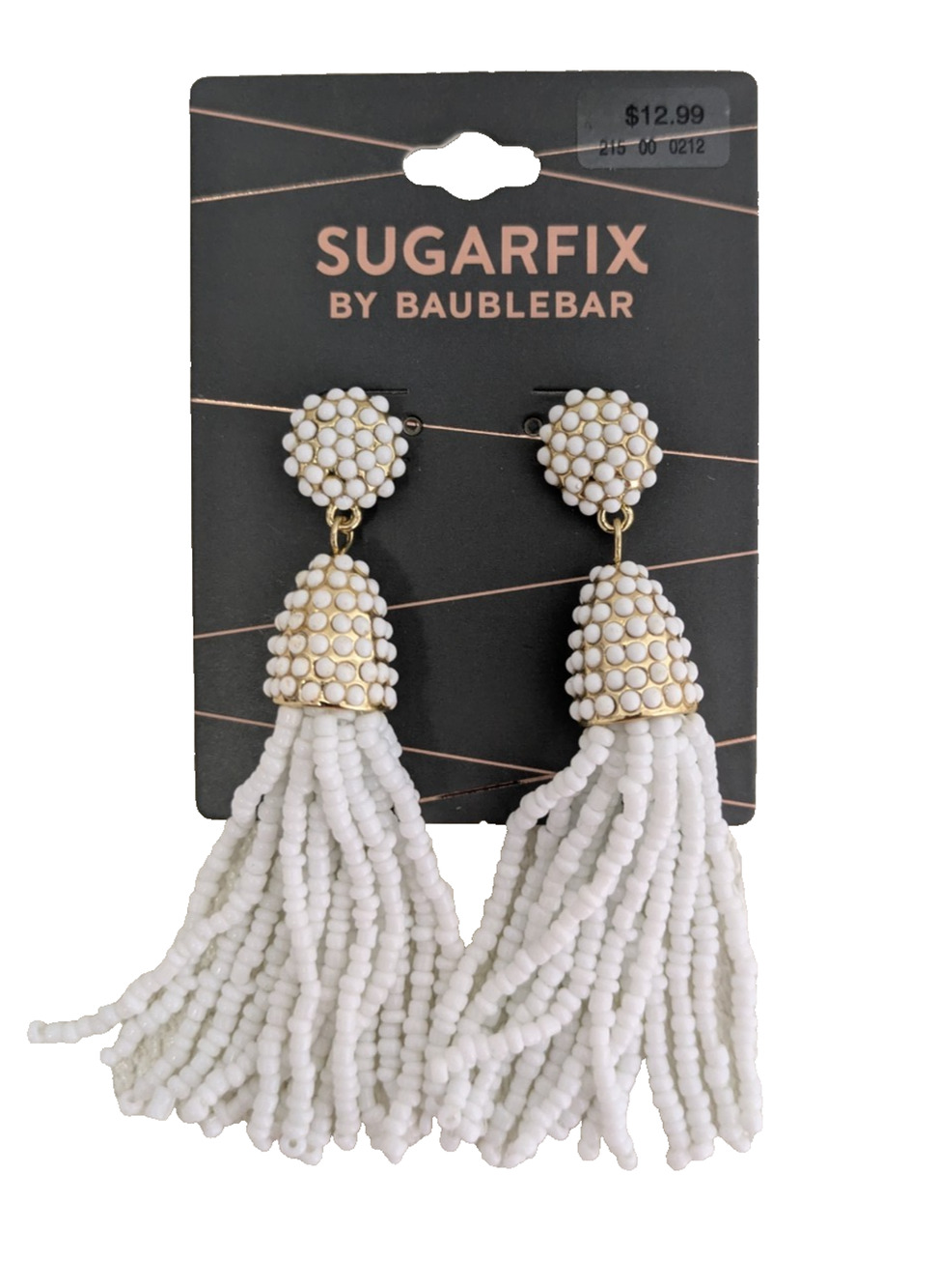 Sugarfix by Baublebar Beaded Tassel Earrings White Party